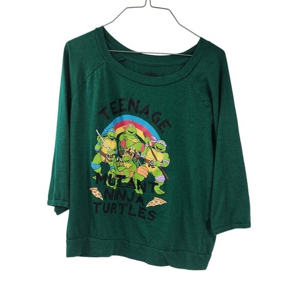 NINJA TURTLES TMNT Boxy 3/4 Sleeve Top Womens Size XXL (2XL) - Picture 1 of 4